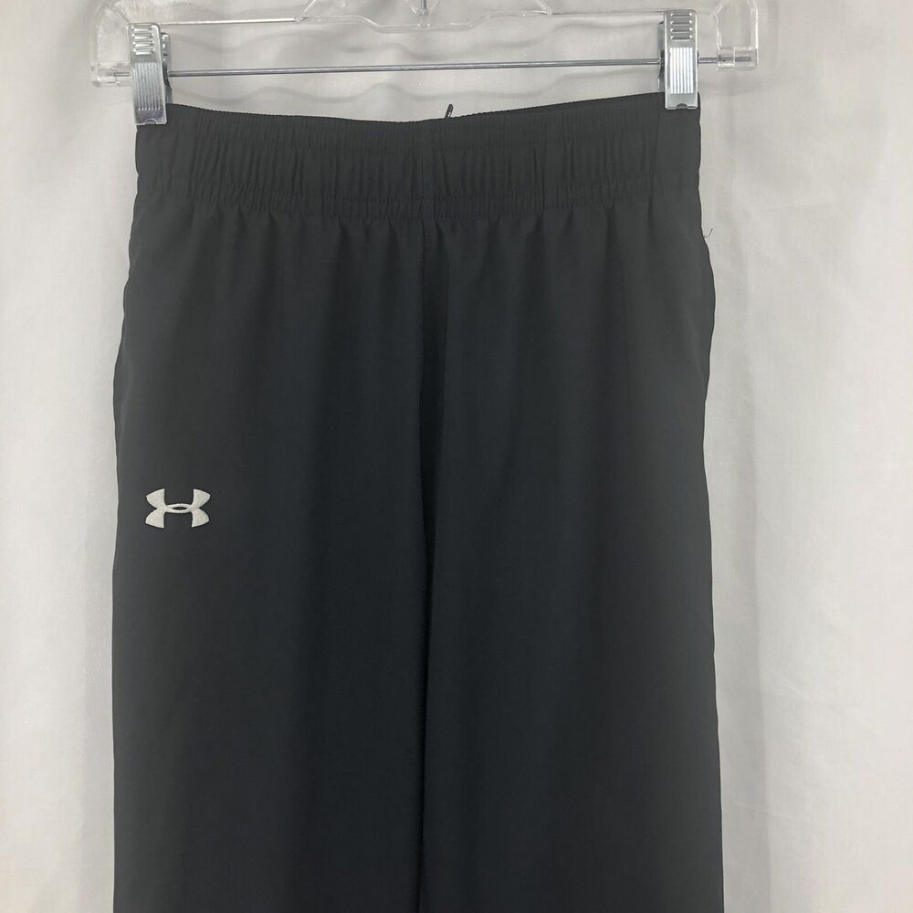 Under Armour Loose Girls Pregame Woven Warm-Up Pants Black 1277169 Youth Small